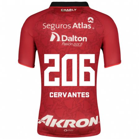 Kandiny Niño Camiseta Daniel Cervantes #206 Rojo 2ª Equipación 2023/24 La Camisa Chile