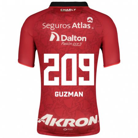 Kandiny Niño Camiseta Jorge Guzmán #209 Rojo 2ª Equipación 2023/24 La Camisa Chile