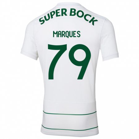 Kandiny Niño Camiseta Rodrigo Marquês #79 Blanco 2ª Equipación 2023/24 La Camisa Chile