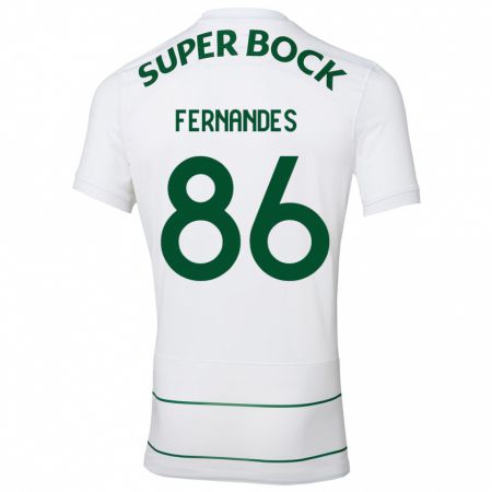 Kandiny Niño Camiseta Emanuel Fernandes #86 Blanco 2ª Equipación 2023/24 La Camisa Chile