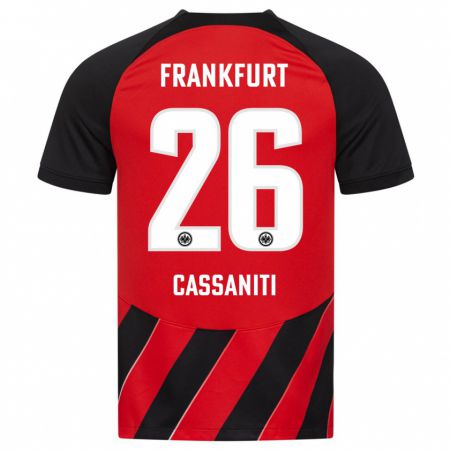 Kandiny Hombre Camiseta Nino Cassaniti #26 Negro Rojo 1ª Equipación 2023/24 La Camisa Chile