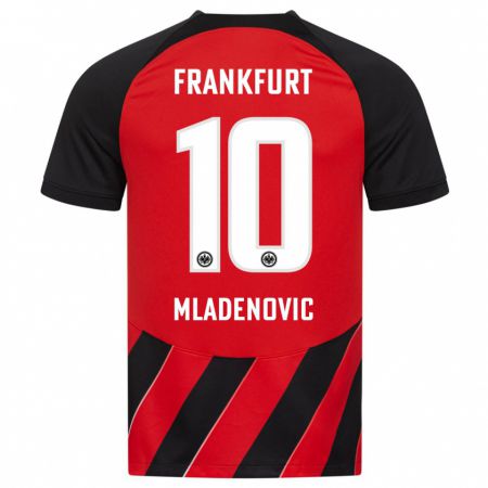Kandiny Hombre Camiseta Marko Mladenovic #10 Negro Rojo 1ª Equipación 2023/24 La Camisa Chile