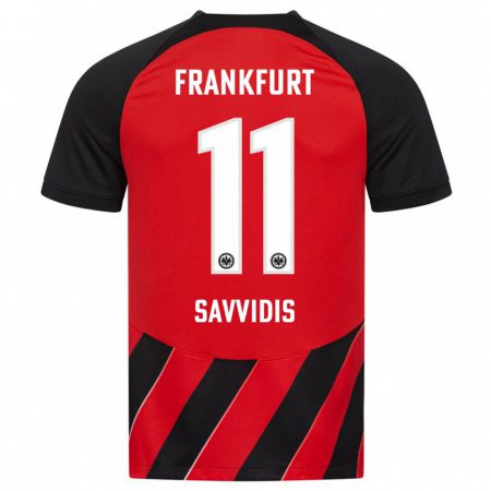 Kandiny Hombre Camiseta Rafail Savvidis #11 Negro Rojo 1ª Equipación 2023/24 La Camisa Chile