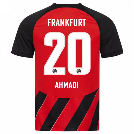 Kandiny Hombre Camiseta Shayan Ahmadi #20 Negro Rojo 1ª Equipación 2023/24 La Camisa Chile