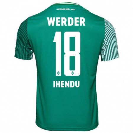 Kandiny Hombre Camiseta Daniel Ihendu #18 Verde 1ª Equipación 2023/24 La Camisa Chile