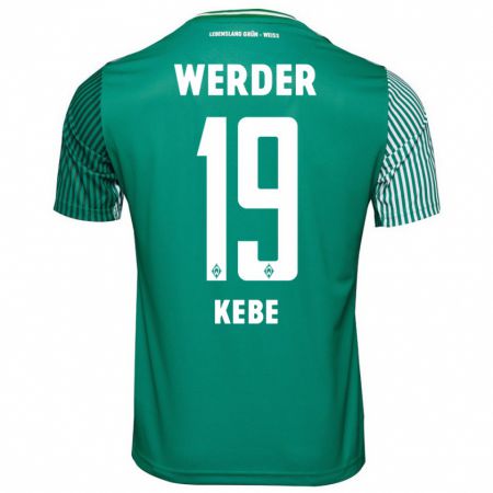 Kandiny Hombre Camiseta David Kébé #19 Verde 1ª Equipación 2023/24 La Camisa Chile