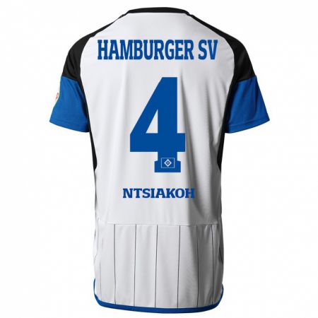 Kandiny Hombre Camiseta Emmanuel Ntsiakoh #4 Blanco 1ª Equipación 2023/24 La Camisa Chile