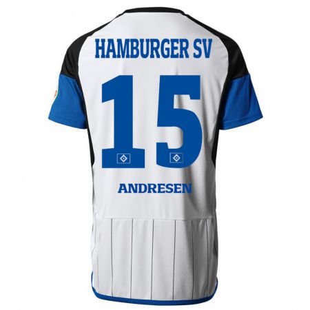 Kandiny Hombre Camiseta Bent Andresen #15 Blanco 1ª Equipación 2023/24 La Camisa Chile