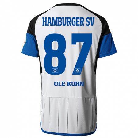 Kandiny Hombre Camiseta Niklas Ole Kühn #87 Blanco 1ª Equipación 2023/24 La Camisa Chile