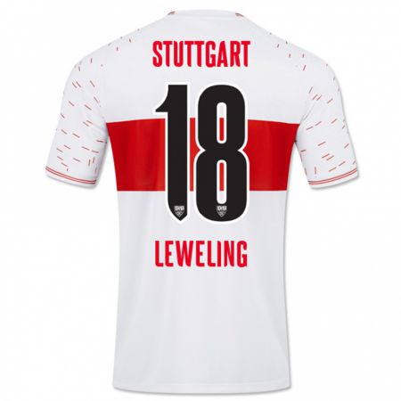 Kandiny Hombre Camiseta Jamie Leweling #18 Blanco 1ª Equipación 2023/24 La Camisa Chile