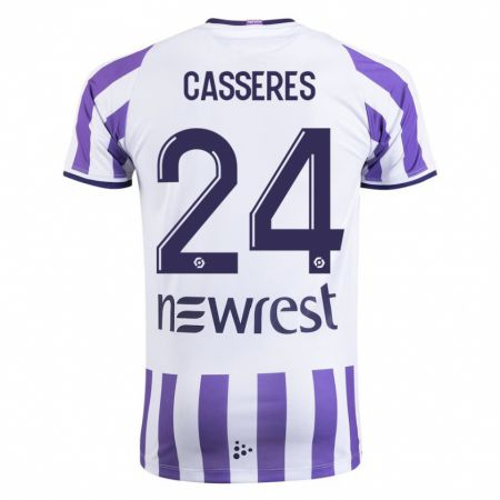 Kandiny Hombre Camiseta Cristian Cásseres Jr. #24 Blanco 1ª Equipación 2023/24 La Camisa Chile