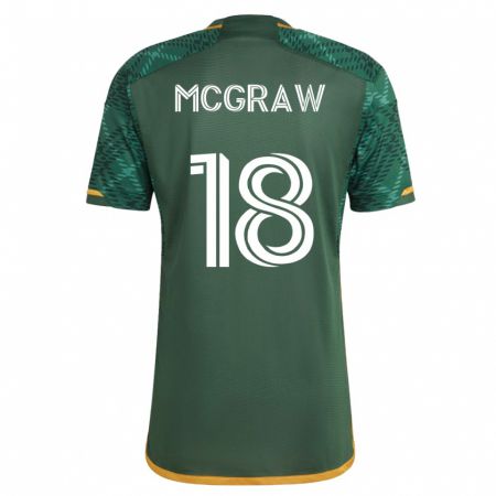 Kandiny Hombre Camiseta Zac Mcgraw #18 Verde 1ª Equipación 2023/24 La Camisa Chile