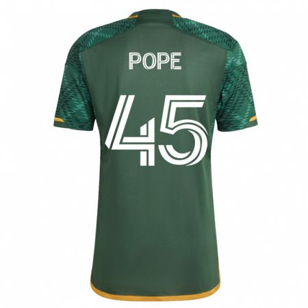 Kandiny Hombre Camiseta Blake Pope #45 Verde 1ª Equipación 2023/24 La Camisa Chile