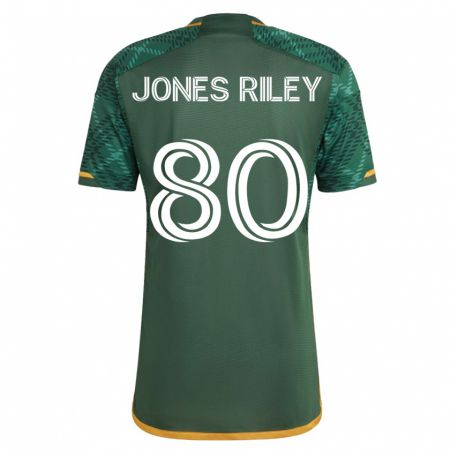 Kandiny Hombre Camiseta Jaden Jones-Riley #80 Verde 1ª Equipación 2023/24 La Camisa Chile