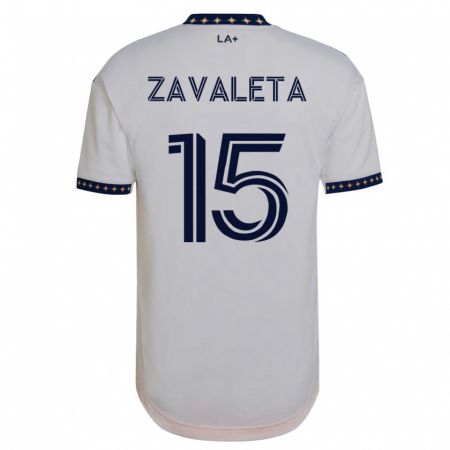 Kandiny Hombre Camiseta Eriq Zavaleta #15 Blanco 1ª Equipación 2023/24 La Camisa Chile