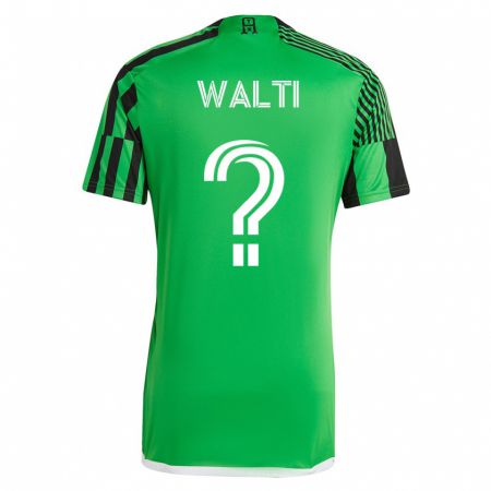Kandiny Hombre Camiseta Jackson Wälti #0 Verde Negro 1ª Equipación 2023/24 La Camisa Chile