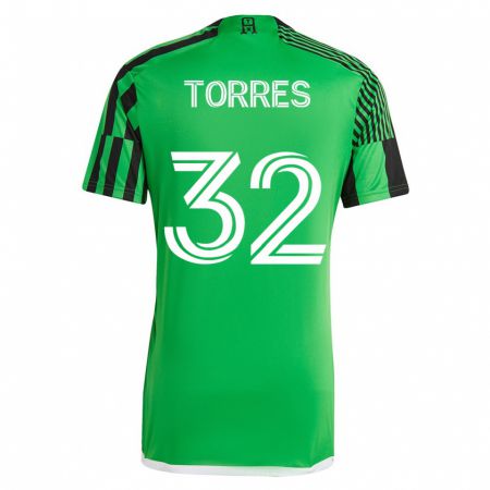 Kandiny Hombre Camiseta Ervin Torres #32 Verde Negro 1ª Equipación 2023/24 La Camisa Chile