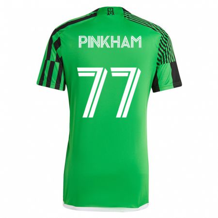 Kandiny Hombre Camiseta Chris Pinkham #77 Verde Negro 1ª Equipación 2023/24 La Camisa Chile