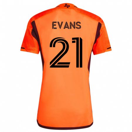 Kandiny Hombre Camiseta Jacob Evans #21 Naranja 1ª Equipación 2023/24 La Camisa Chile