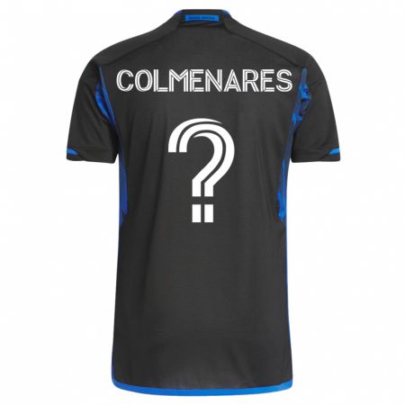 Kandiny Hombre Camiseta Mateo Colmenares #0 Azul Negro 1ª Equipación 2023/24 La Camisa Chile