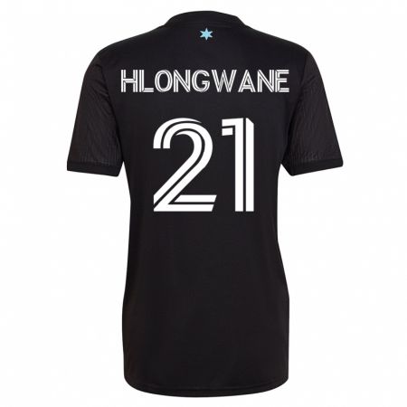 Kandiny Hombre Camiseta Bongokuhle Hlongwane #21 Negro 1ª Equipación 2023/24 La Camisa Chile