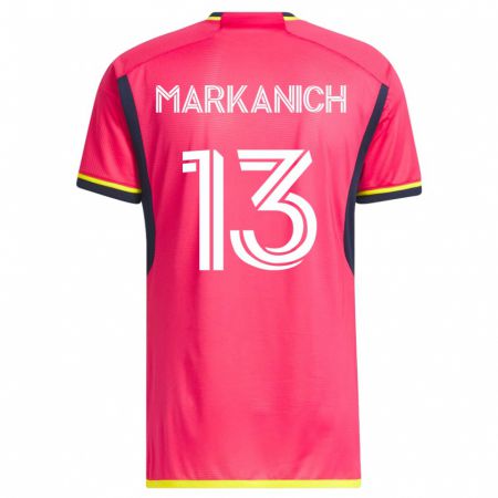 Kandiny Hombre Camiseta Anthony Markanich #13 Rosa 1ª Equipación 2023/24 La Camisa Chile