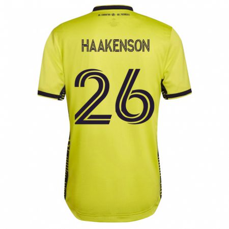 Kandiny Hombre Camiseta Luke Haakenson #26 Amarillo 1ª Equipación 2023/24 La Camisa Chile