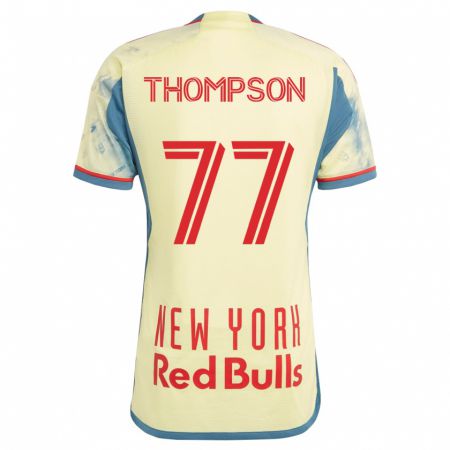 Kandiny Hombre Camiseta Amos Shapiro-Thompson #77 Amarillo 1ª Equipación 2023/24 La Camisa Chile