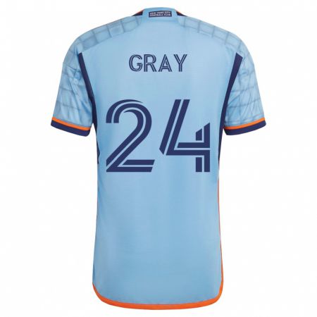 Kandiny Hombre Camiseta Tayvon Gray #24 Azul 1ª Equipación 2023/24 La Camisa Chile
