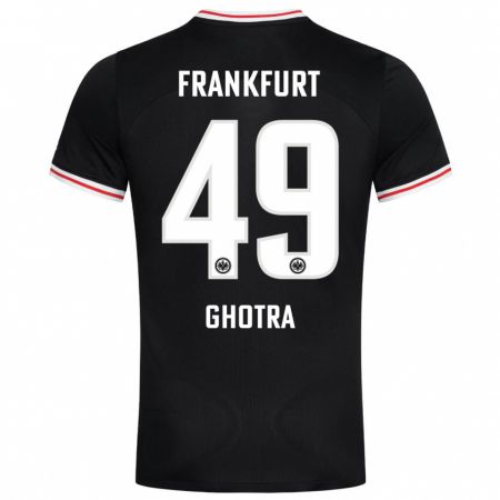 Kandiny Hombre Camiseta Harpreet Ghotra #49 Negro 2ª Equipación 2023/24 La Camisa Chile