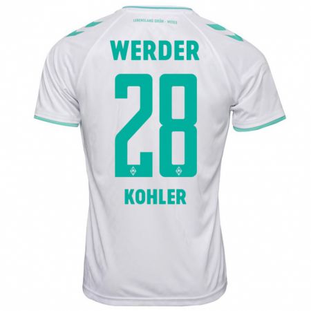 Kandiny Hombre Camiseta Ethan Kohler #28 Blanco 2ª Equipación 2023/24 La Camisa Chile