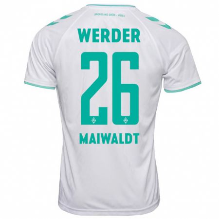 Kandiny Hombre Camiseta Julius Maiwaldt #26 Blanco 2ª Equipación 2023/24 La Camisa Chile