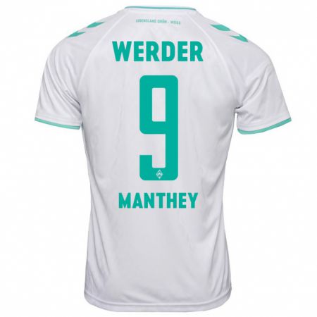 Kandiny Hombre Camiseta Kevin Manthey #9 Blanco 2ª Equipación 2023/24 La Camisa Chile