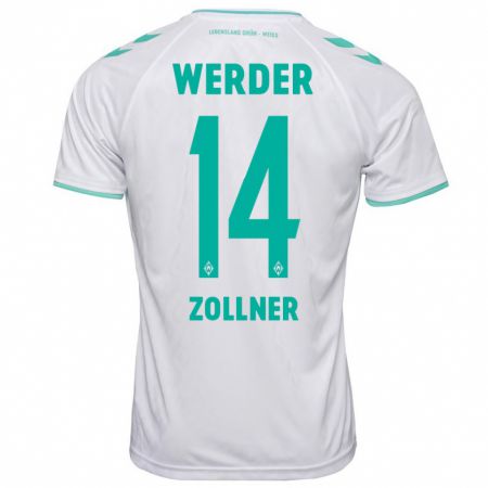 Kandiny Hombre Camiseta Adrian Zollner #14 Blanco 2ª Equipación 2023/24 La Camisa Chile