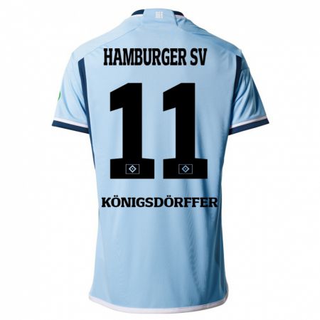 Kandiny Hombre Camiseta Ransford Königsdörffer #11 Azul 2ª Equipación 2023/24 La Camisa Chile