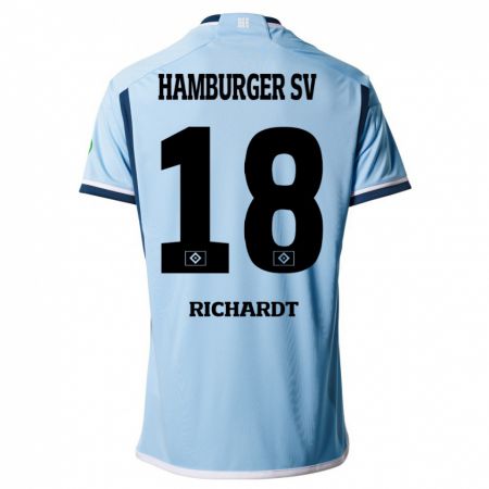 Kandiny Hombre Camiseta Dayo Richardt #18 Azul 2ª Equipación 2023/24 La Camisa Chile