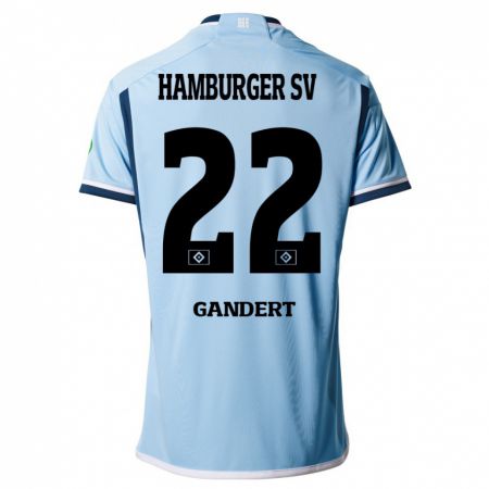 Kandiny Hombre Camiseta Jeremy Gandert #22 Azul 2ª Equipación 2023/24 La Camisa Chile