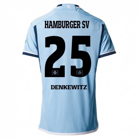 Kandiny Hombre Camiseta Nick Denkewitz #25 Azul 2ª Equipación 2023/24 La Camisa Chile