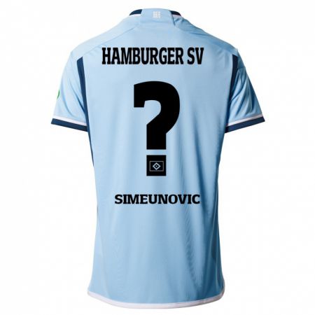 Kandiny Hombre Camiseta Denis Simeunovic #0 Azul 2ª Equipación 2023/24 La Camisa Chile