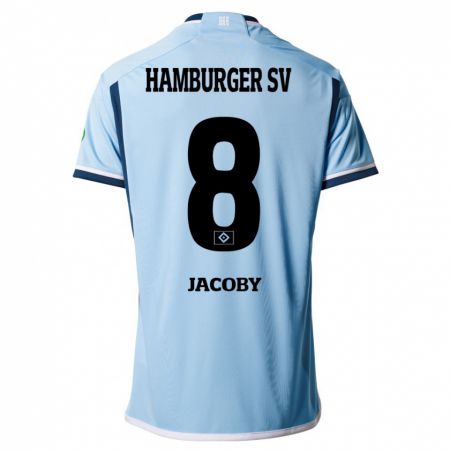 Kandiny Hombre Camiseta Leandro Jacoby #8 Azul 2ª Equipación 2023/24 La Camisa Chile