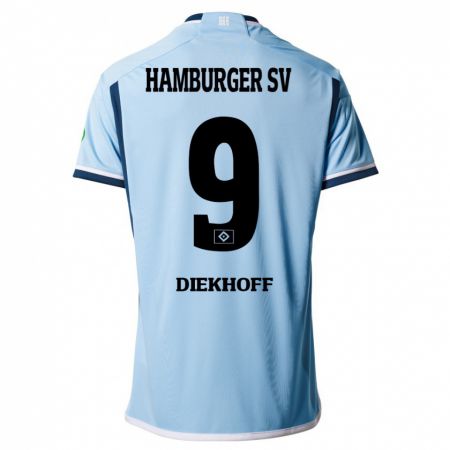 Kandiny Hombre Camiseta Henrike Diekhoff #9 Azul 2ª Equipación 2023/24 La Camisa Chile
