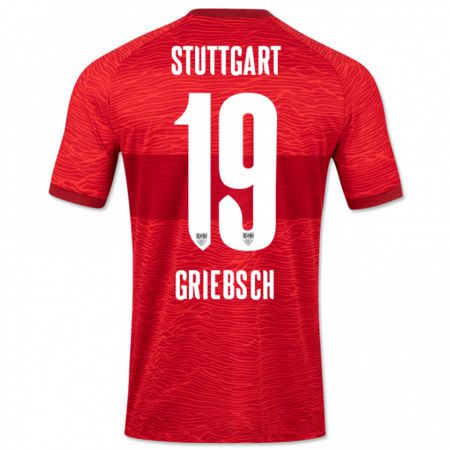 Kandiny Hombre Camiseta Lukas Griebsch #19 Rojo 2ª Equipación 2023/24 La Camisa Chile