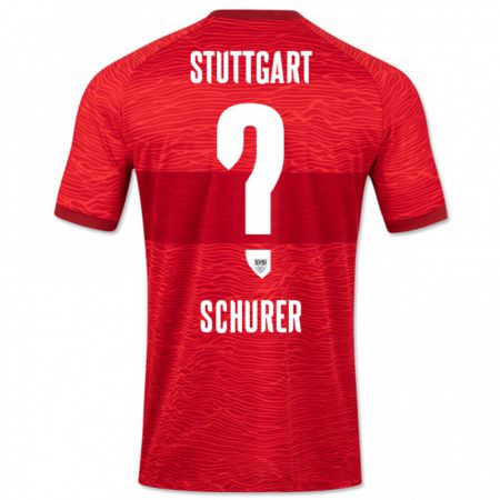 Kandiny Hombre Camiseta Leon Schürer #0 Rojo 2ª Equipación 2023/24 La Camisa Chile