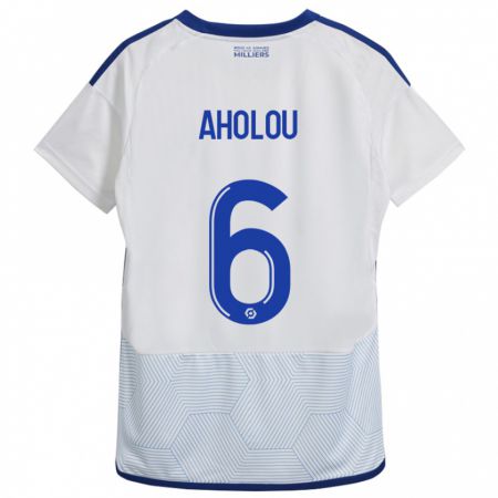 Kandiny Hombre Camiseta Jean-Eudes Aholou #6 Blanco 2ª Equipación 2023/24 La Camisa Chile