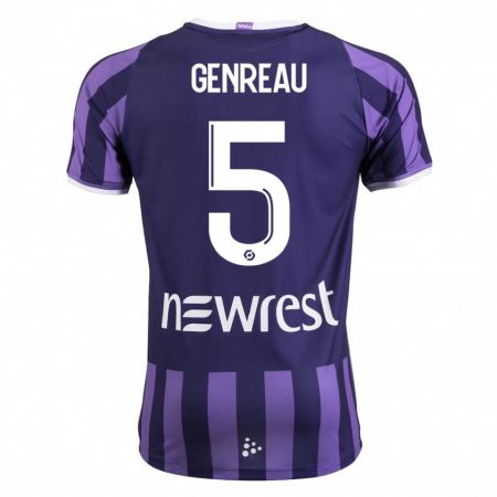 Kandiny Hombre Camiseta Denis Genreau #5 Morado 2ª Equipación 2023/24 La Camisa Chile