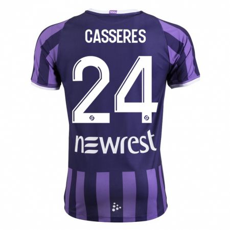 Kandiny Hombre Camiseta Cristian Cásseres Jr. #24 Morado 2ª Equipación 2023/24 La Camisa Chile