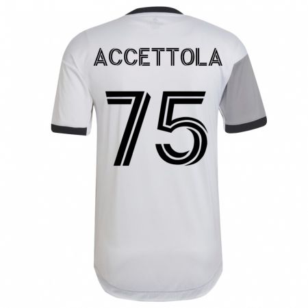 Kandiny Hombre Camiseta Luca Accettola #75 Blanco 2ª Equipación 2023/24 La Camisa Chile