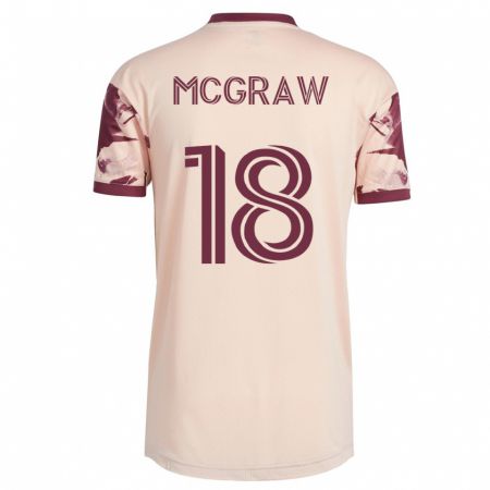 Kandiny Hombre Camiseta Zac Mcgraw #18 Blanquecino 2ª Equipación 2023/24 La Camisa Chile