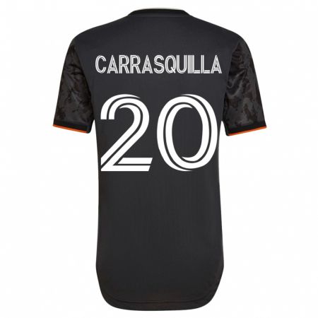Kandiny Hombre Camiseta Adalberto Carrasquilla #20 Negro 2ª Equipación 2023/24 La Camisa Chile