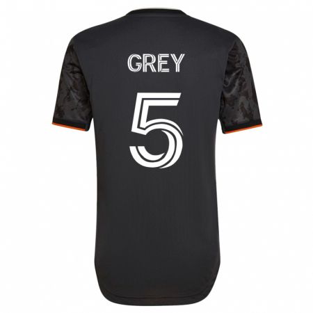 Kandiny Hombre Camiseta Omar Grey #5 Negro 2ª Equipación 2023/24 La Camisa Chile